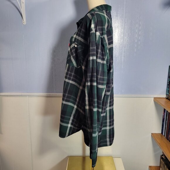 Levi's XXL Green Black Plaid Classic Longsleeve Button Up Shirt - Picture 7 of 11